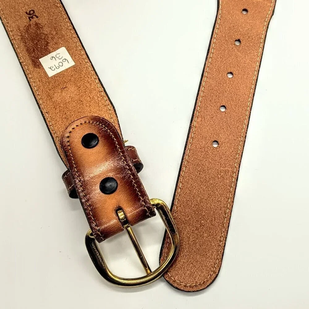 Dixie USA Leather Hand-Tooled Eagles Brown Belt NWOT